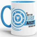 Berufe-Tasse - So sieht der beste Arzt aus - Hellblau