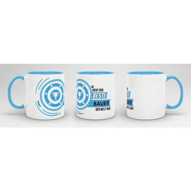 Berufe-Tasse - So sieht der beste Bauer aus - Hellblau