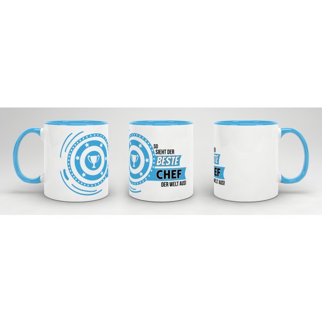 Berufe-Tasse - So sieht der beste Chef aus - Hellblau