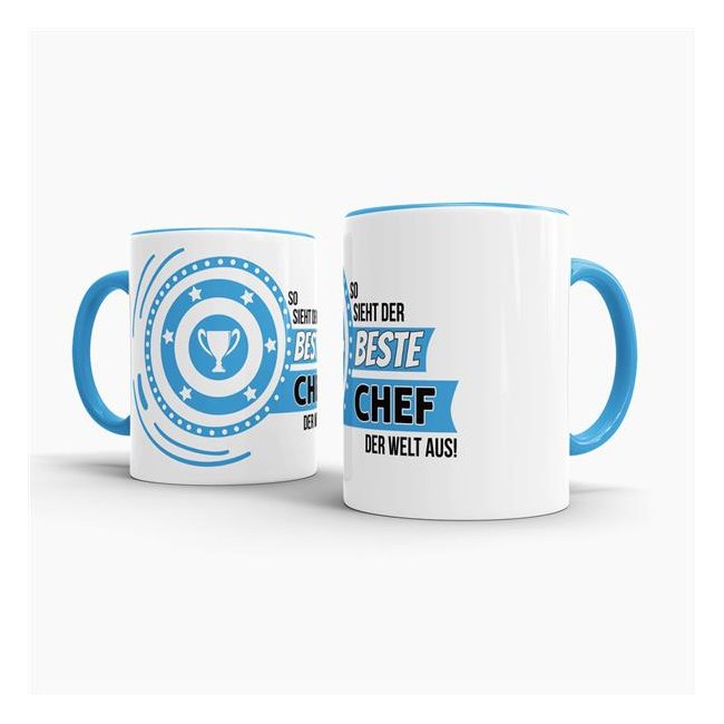 Berufe-Tasse - So sieht der beste Chef aus - Hellblau