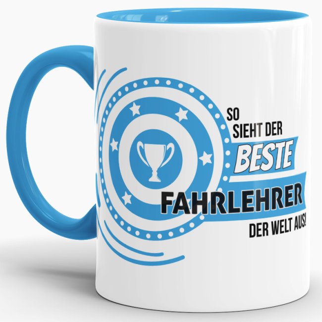 Berufe-Tasse - So sieht der beste Fahrlehrer aus - Hellblau