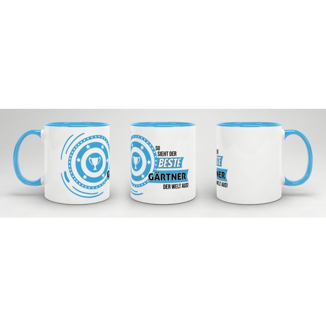 Berufe-Tasse - So sieht der beste G&auml;rtner aus - Hellblau