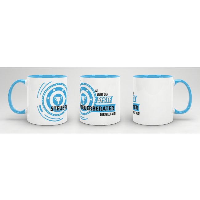 Berufe-Tasse - So sieht der beste Steuerberater aus - Hellblau