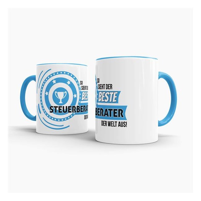 Berufe-Tasse - So sieht der beste Steuerberater aus - Hellblau