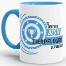 Berufe-Tasse - So sieht der beste Tierpfleger aus - Hellblau