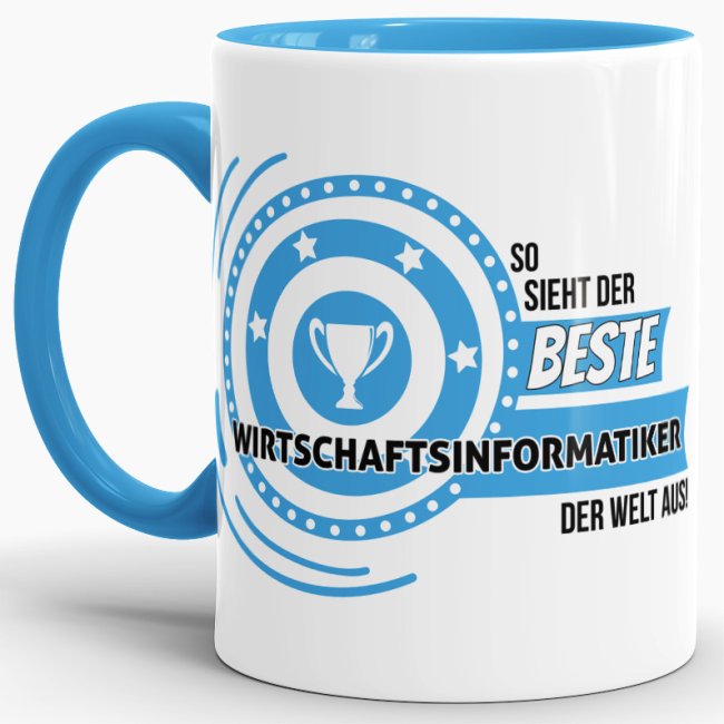 Berufe-Tasse - So sieht der beste Wirtschaftsinformatiker aus - Hellblau