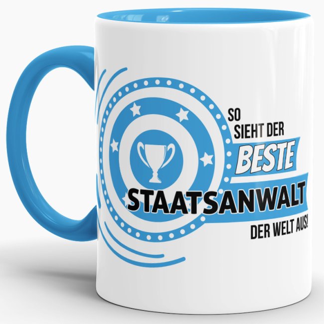 Berufe-Tasse - So sieht der beste Staatsanwalt aus - Hellblau