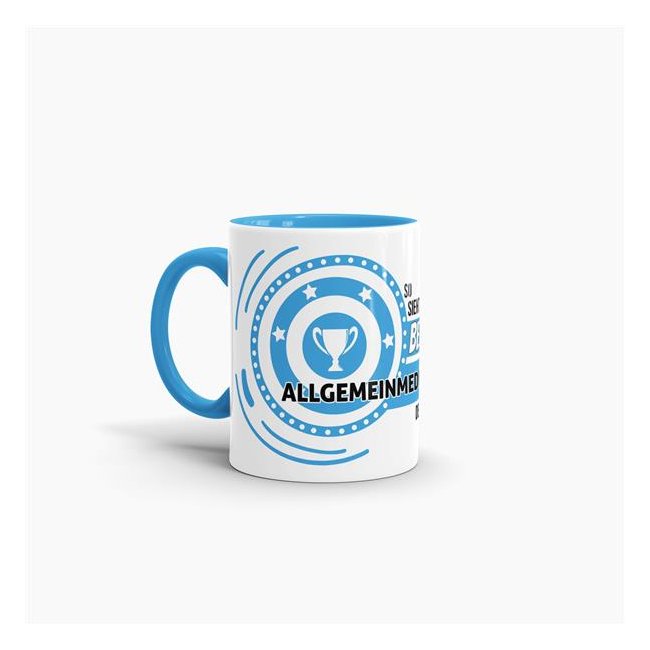 Berufe-Tasse - So sieht der beste Allgemeinmediziner aus - Hellblau