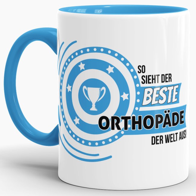 Berufe-Tasse - So sieht der beste Orthop&auml;de aus - Hellblau