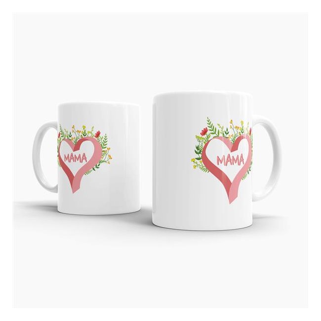 Tasse Mama Herz weiss