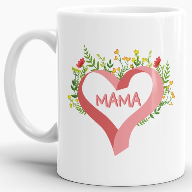 Tasse Mama Herz weiss