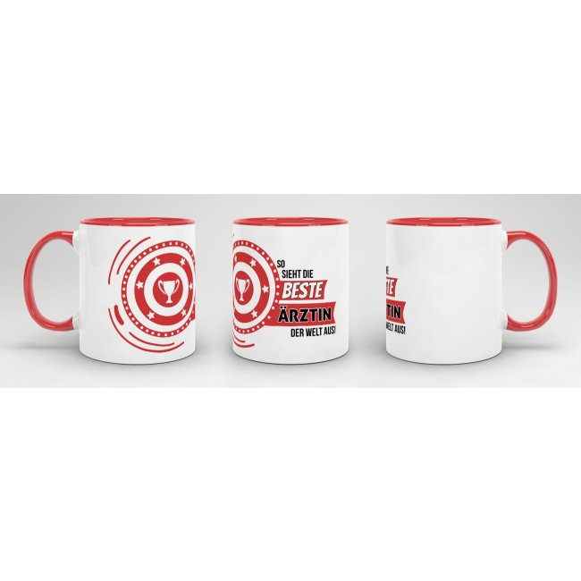 Berufe-Tasse - So sieht die beste &Auml;rztin aus - Rot