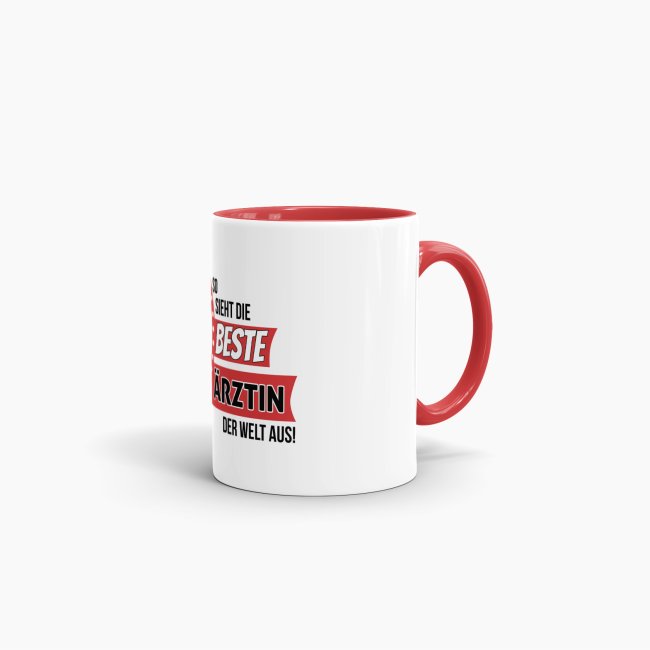 Berufe-Tasse - So sieht die beste &Auml;rztin aus - Rot