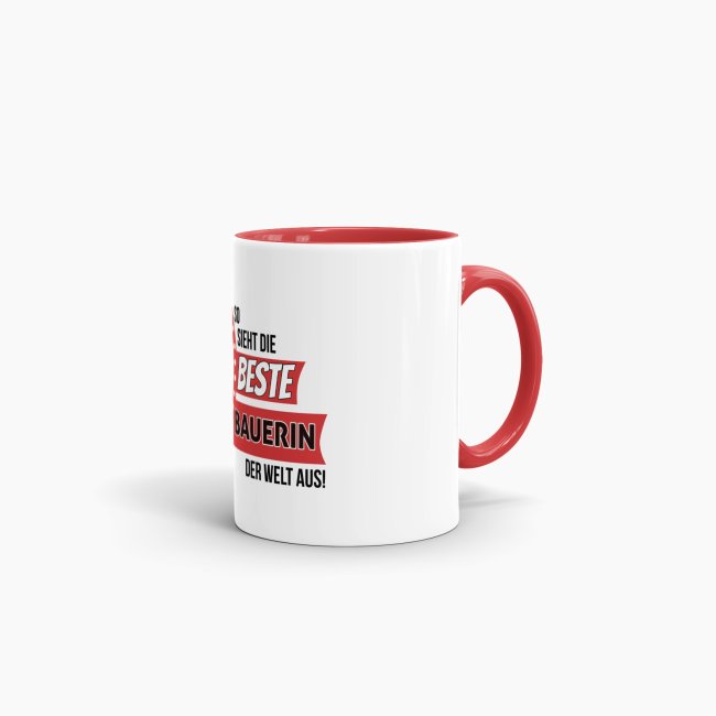 Berufe-Tasse - So sieht die beste Bauerin aus - Rot