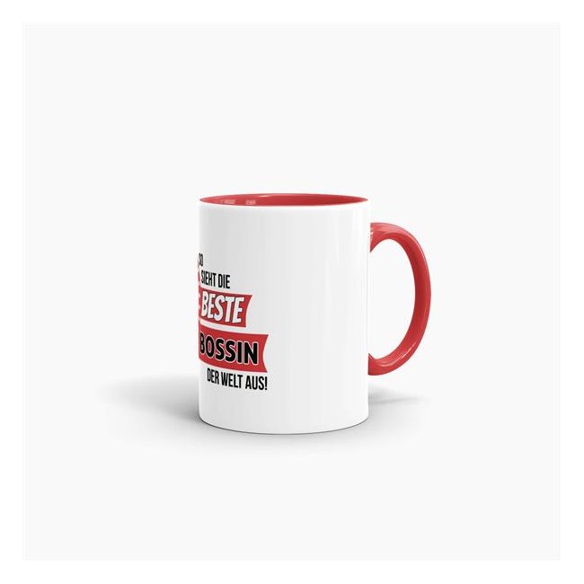 Berufe-Tasse - So sieht die beste Bossin aus - Rot