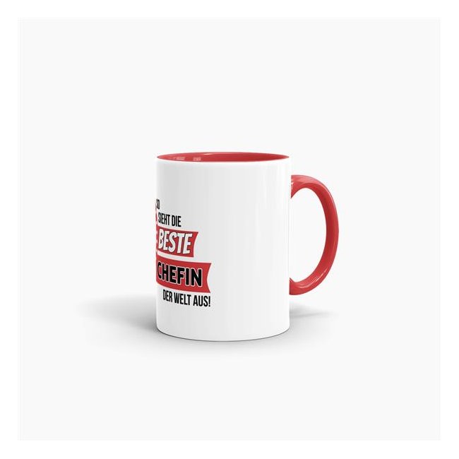 Berufe-Tasse - So sieht die beste Chefin aus - Rot