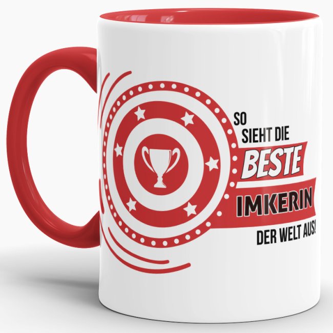 Berufe-Tasse - So sieht die beste Imkerin aus - Rot