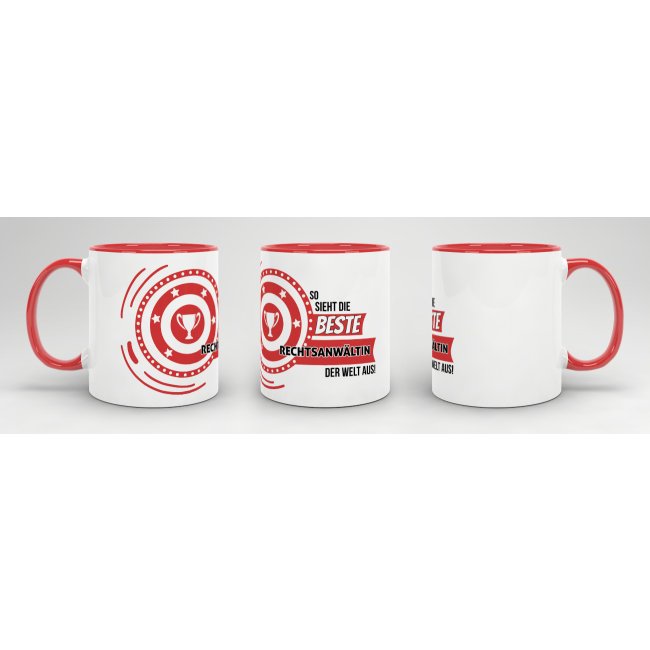 Berufe-Tasse - So sieht die beste Rechtsanw&auml;ltin aus - Rot