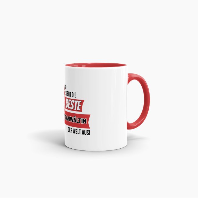 Berufe-Tasse - So sieht die beste Rechtsanw&auml;ltin aus - Rot