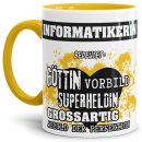 Berufe-Tasse in Gelb - Bedeutung einer Informatikerin