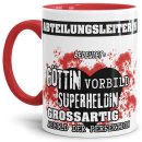 Berufe-Tasse in Rot - Bedeutung einer Abteilungsleiterin