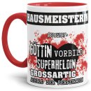 Berufe-Tasse in Rot - Bedeutung einer Hausmeisterin