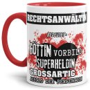 Berufe-Tasse in Rot - Bedeutung einer Rechtsanw&auml;ltin