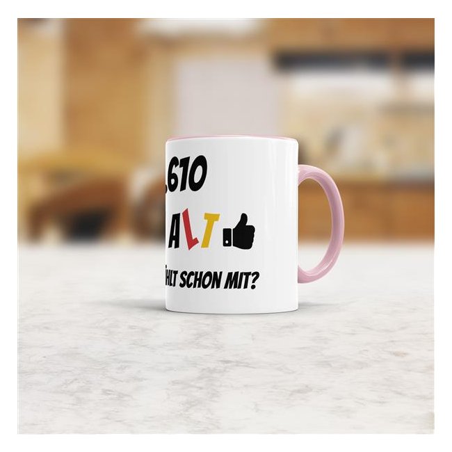 Tasse zum 40. Geburtstag - 14610 Tage alt - aber wer z&auml;hlt schon mit - Rosa