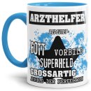 Berufe-Tasse - Bedeutung eines Arzthelfers - Hellblau