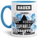 Berufe-Tasse - Bedeutung eines Bauern - Hellblau