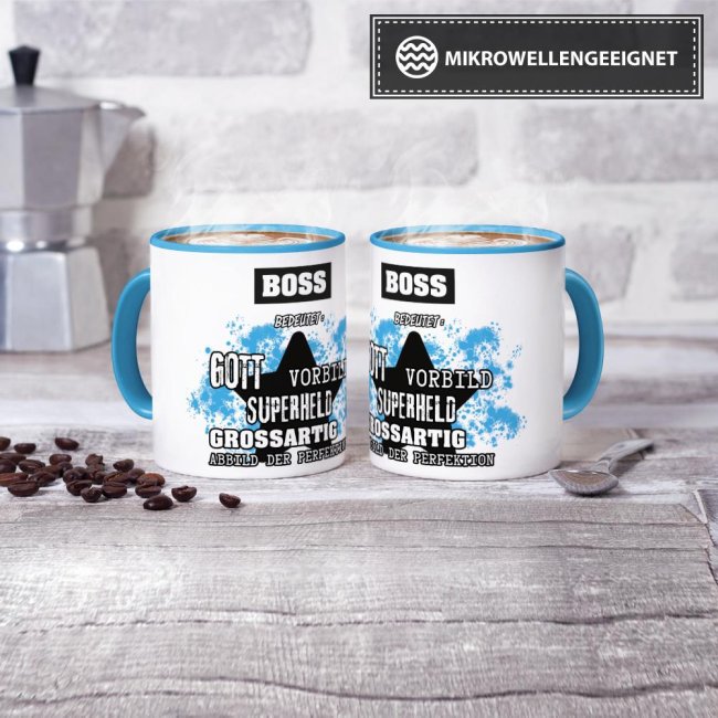 Berufe-Tasse - Bedeutung eines Bosses - Hellblau