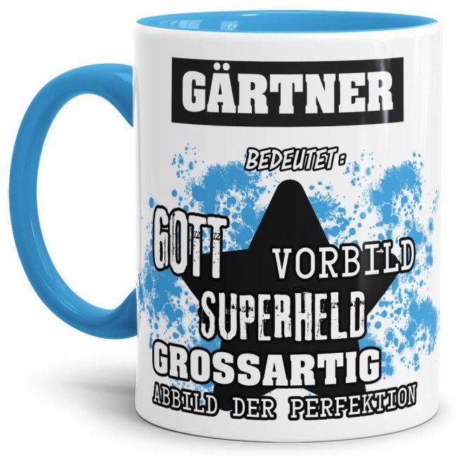 Berufe-Tasse - Bedeutung eines G&auml;rtners - Hellblau