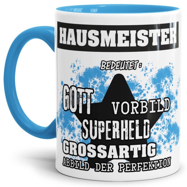 Berufe-Tasse - Bedeutung eines Hausmeisters - Hellblau