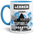 Berufe-Tasse - Bedeutung eines Lehrers - Hellblau