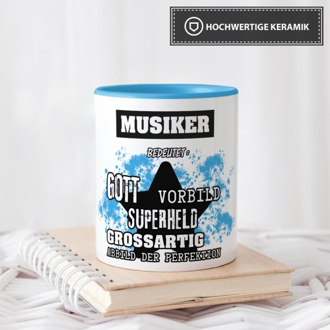 Berufe-Tasse - Bedeutung eines Musikers - Hellblau