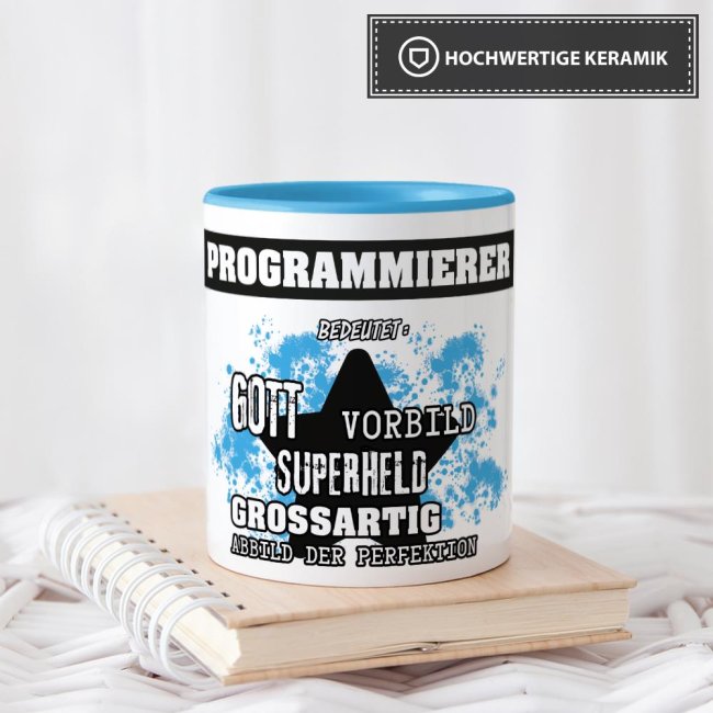 Berufe-Tasse - Bedeutung eines Programmierers - Hellblau