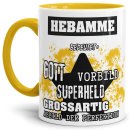 Berufe-Tasse - Bedeutung einer Hebamme - Gelb