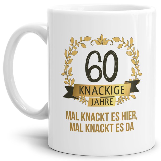 Geburtstagstasse mit Spruch - Knackige 60