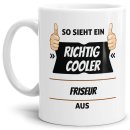 Berufe Tasse - So sieht ein richtig cooler Friseur aus