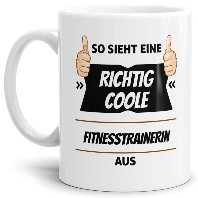 Berufe Tasse - So sieht eine richtig coole Fitnesstrainerin aus