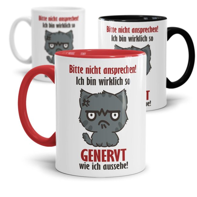 Tasse - Bitte nicht ansprechen! Ich bin wirklich so genervt wie ich aussehe! -verschiedene Farben-