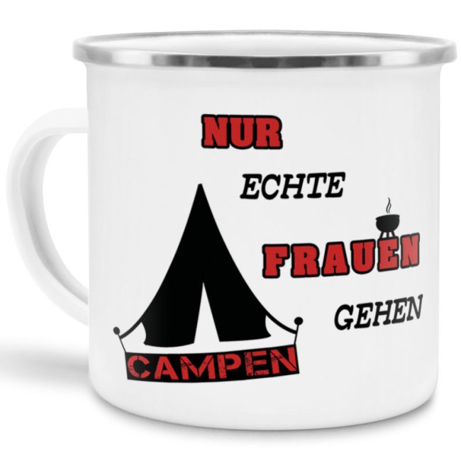 Emaille Tassen f&uuml;r Camper und Camperin