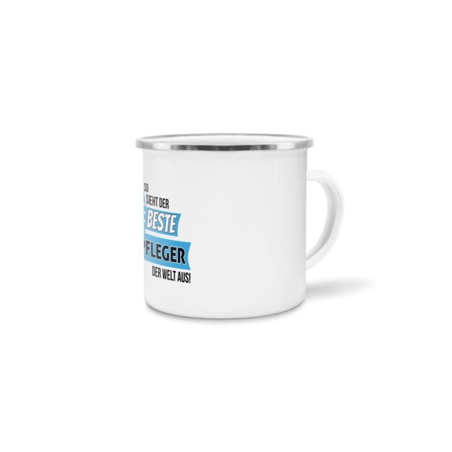 Emaille-Tasse mit Spruch - So sieht der beste Altenpfleger aus