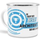 Emaille-Tasse mit Spruch - So sieht der beste Architekt aus