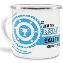 Emaille-Tasse mit Spruch - So sieht der beste Bauer aus