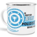 Emaille-Tasse mit Spruch - So sieht der beste Polizist aus