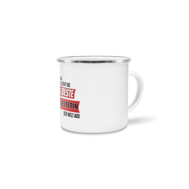 Emaille-Tasse mit Spruch - So sieht die beste Abteilungsleiterin aus