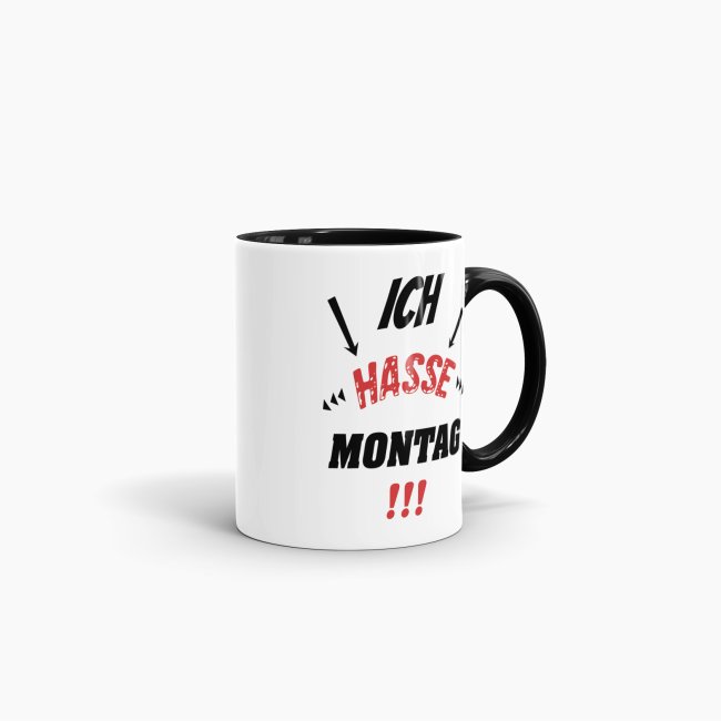 Tasse mit Spruch - Ich hasse Montag! - Schwarz