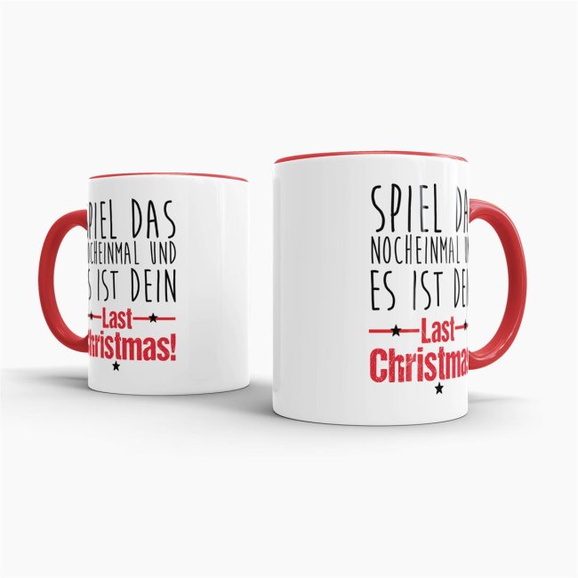 Weihnachtstasse - dein Last Christmas - Rot