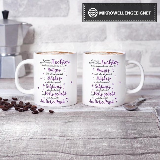 Tasse - mit Spruch vom Vater f&uuml;r die Tochter - Weiss